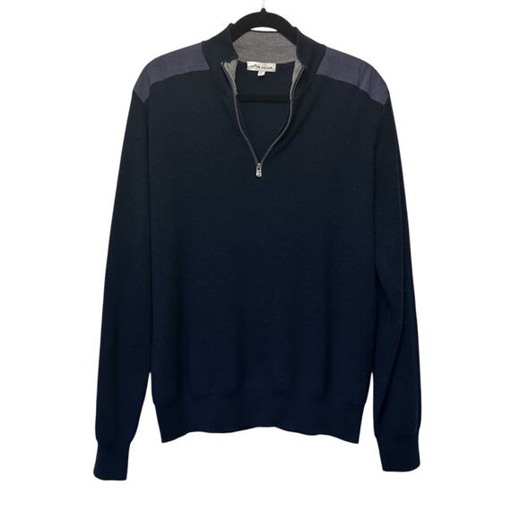Peter Millar Other - Peter Millar Sweater 100% Extra Fine Merino Wool 1/4 Zip Pullover Blue Men Large